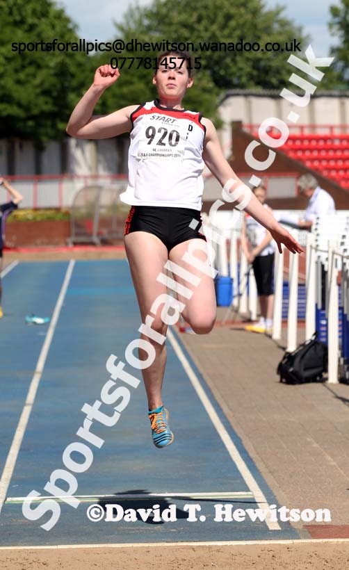 Hannah Pringle (Gateshead) senior long jump, North Eastern Championships, Gateshead International Stadium.  Photos: David T. Hewitson/Sports for All Pics